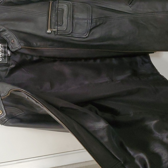 Soft Genuine Black Leather biker style jacket 22/24 - Picture 12 of 14